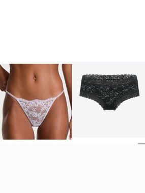 Victoria secret Twinkle Strap Lace v string & lace cheeky panty bundle
